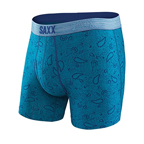 Saxx Mens Platinum Fly Boxers Underwear 2X-Large Ocean Paisley