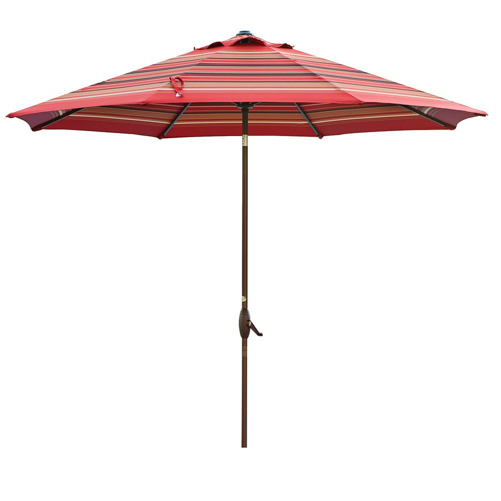Abba Patio 11 Feet Patio Umbrella Outdoor Table Market Umbrella With Push Button Tilt And Crank Blue Striped Umbrellas Shade Patio Lawn Garden Patio Furniture Accessories