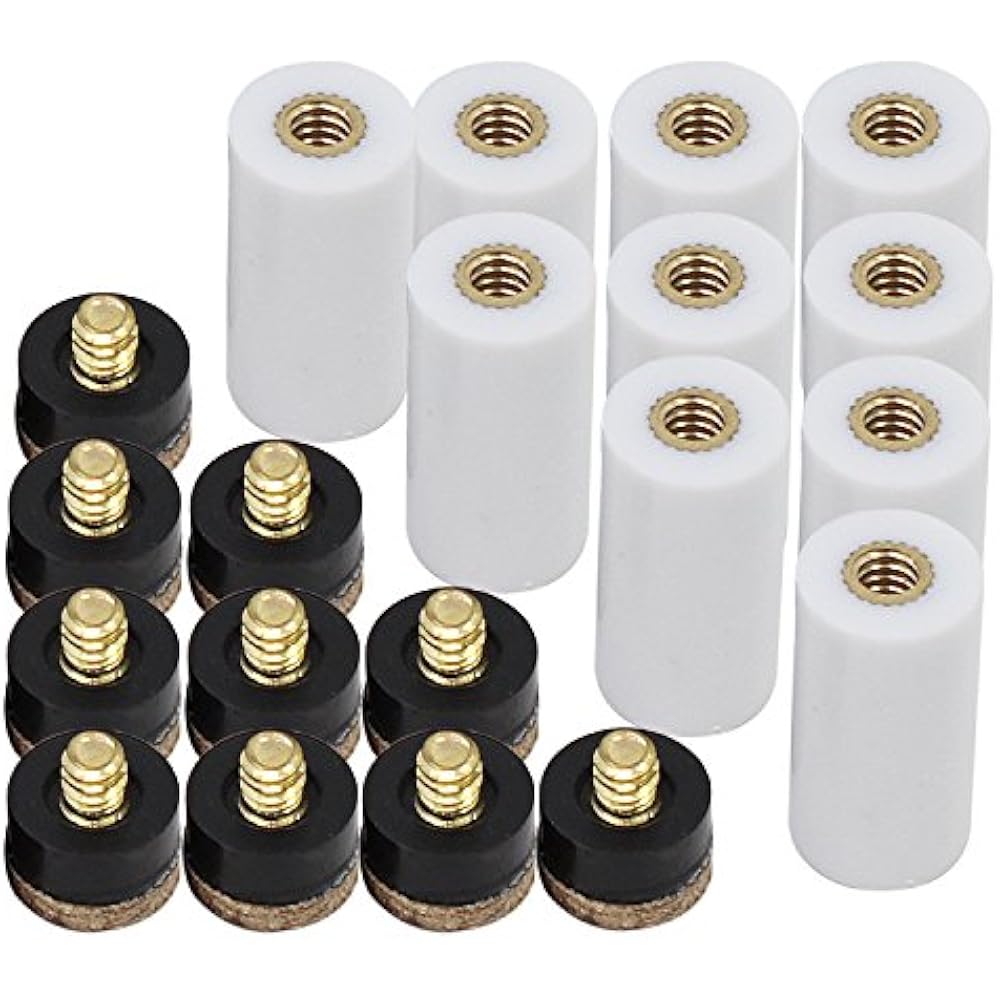 12mm Hard Brown Cue Tips Billiard Replacement Screwon With Pool Stick