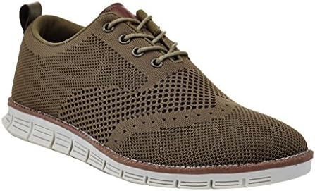 Franco Vanucci Oliver Men's Flyknit Mesh Lightweight Running Walking Lace up Oxford Design Fashion Sneakers