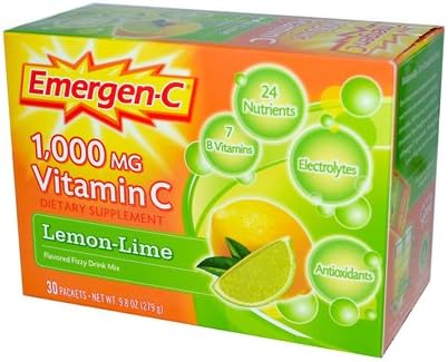 Alacer Emergen-C Vitamin C Fizzy Drink Mix Lemon Lime 1000 mg 30 Packets