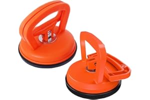 BAUSATZ Suction Cups for Glass Suction Cups to Lift Glass Suckers Lifters Suction Cups for Glass Window Dent Puller Kit Vacuum Suction Cup Material Lift Tile 100kg Load Capacity 11.8cm 2 Packs Orange