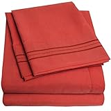 1500 Supreme Collection Bed Sheets - PREMIUM QUALITY BED SHEET SET & LOWEST PRICE, SINCE 2012 - Deep Pocket Wrinkle Free Hypoallergenic Bedding - Over 40+ Colors - 4 Piece, King, Rust