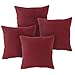 Deconovo Christmas Pillow Covers, Red Pillow Covers with Invisible Zipper, Soft Faux Linen Chair Seat Cushion Cover for Sofa(18 x 18 Inch, Red, Set of 4, No Pillow Insert)