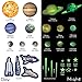 Glow Planets and Stars, Bright Solar System Wall Stickers -Sun Earth Mars and so on,Glowing Ceiling Decals for Bedroom Living Room,Shining Space Decoration for Kids for Girls and Boys
