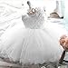 NNJXD Girls' Tulle Flower Princess Wedding Dress for Toddler and Baby Girl White 12-18 Months