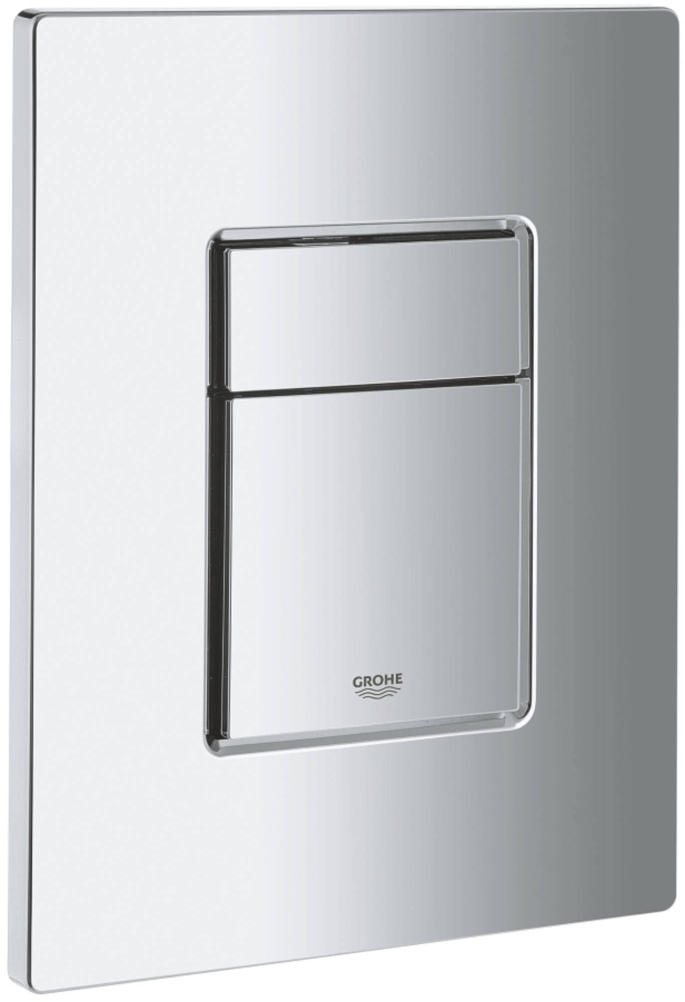 GROHE Even - Flush Plate for Concealed GD2 Cisterns (Water-Saving, Dual Flush with Start-and-Stop Activation for Pneumatic Drop Valve AV1, Easy to Install), Size 156 x 197 mm, Chrome, 38966000