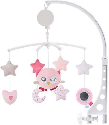 pink and grey cot mobile