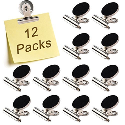 Enthur Refrigerator Magnets [UPGRADED] Strong Heavy Duty 31mm Wide Refrigerator Magnet Hook Clips Fridge Magnets Kitchen Magnets Calendar Magnets for House Office Personal Use,Silver, 12 Pack - Thumbnail 6