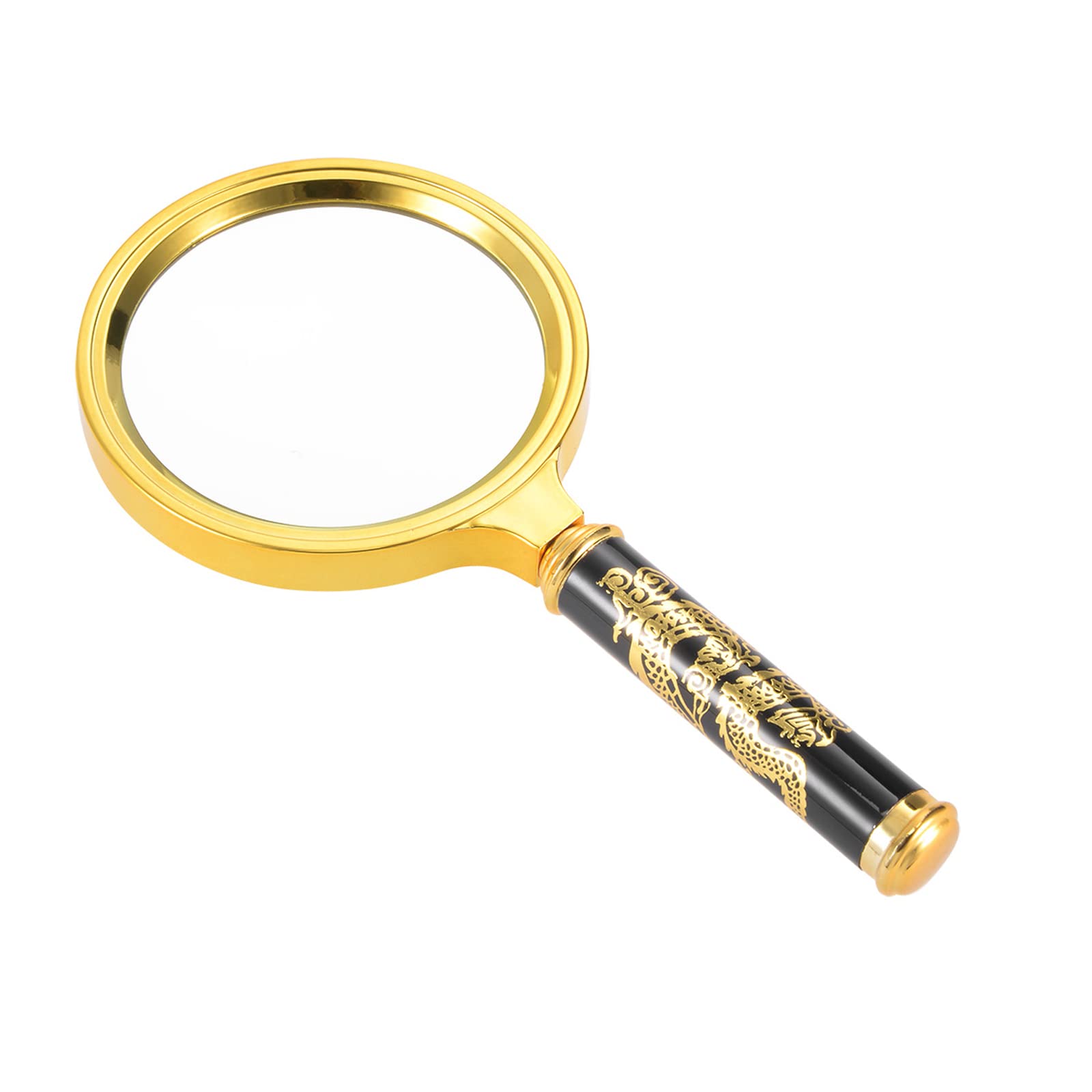 YOKIVE 1 Pcs Handheld Magnifier, Magnifying Glass with Special Design | Portable Use, Great for Home, Daily Use, Office (Gold, 10X)