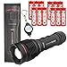 NEBO Redline Blast 1400 Lumen LED Flashlight with 12 Nebo AA Batteries and Lumintrail Keychain Light