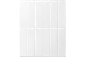 LONGKING 10-Sheet White Peel and Stick Backsplash for Kitchen Wall, Kitchen Backsplash Tiles, Wall Tiles, 11.4" x 9"