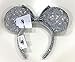 Disney Parks Minnie Mouse Sequin Bow Glitter Ears Iridescent Silver Headband