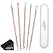 Mudder Blackhead Remover Kit, Pimple Comedone Extractor Tool Whitehead Popping Acne Removal Kit, Anti-microbial Double-side 5 Pieces with Cleaning Cloth (Rose Gold)