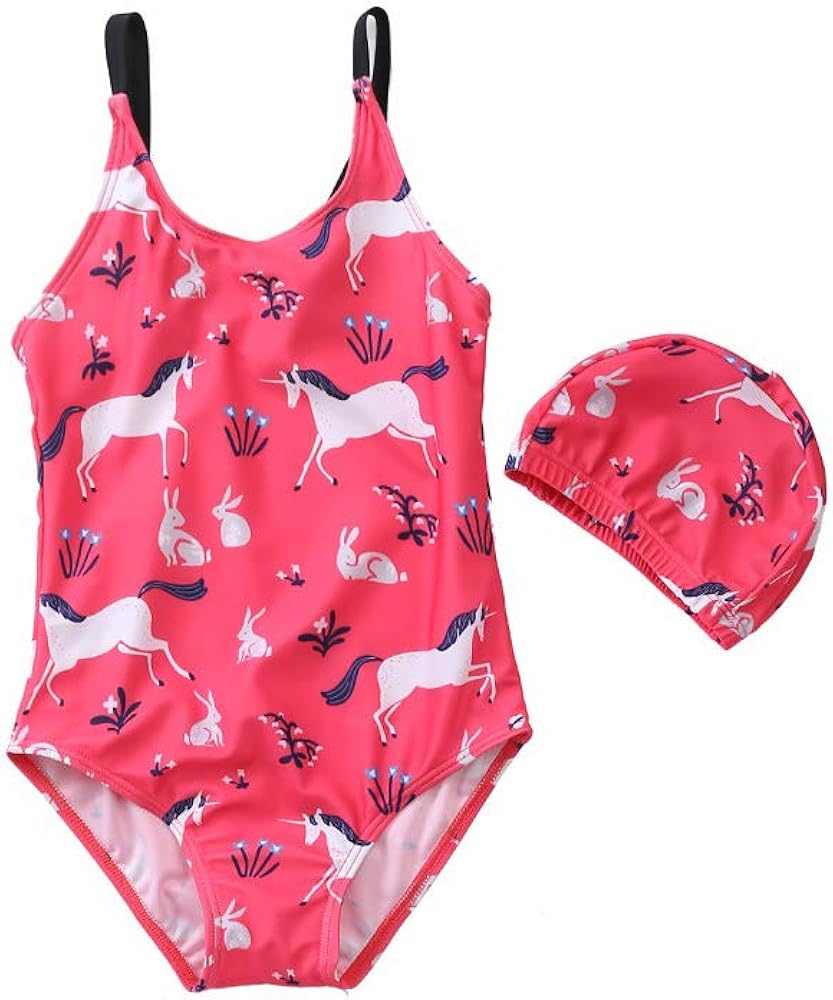 Low 40 Price Sisimom Girls One Piece Swimsuit Cartoon Pattern Baby Girl Swimwear Swim Hat Set For Vacation 5 L Clothing Best Reputation Pulsosocial Com