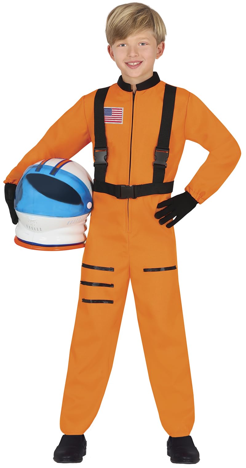 FIESTAS GUIRCA Orange Astronaut Fancy Dress for Boys or Girls - Astronaut Space Suit Kids Fancy Dress Costumes Boys & Girls 5-6 years