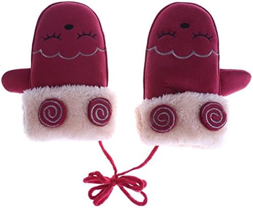 Baby Gloves,amazingdeal Children Full Finger Fleece Thicken Warm Gloves Mittens(Jujube Red)