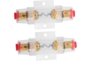 GLEAVI 2pcs 40A AGU Mini Car Audio Fuse Holder Auto Stereo Power Inline Fuse Box Protection