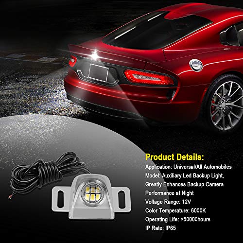 Auxiliary Reverse Light Bulb,LEADTOPS Mini Universal Super Bright Backup Parking LED Light Lamp Waterproof, Backup camera Illumination for Truck Vehicle,Enhances camera performance at night