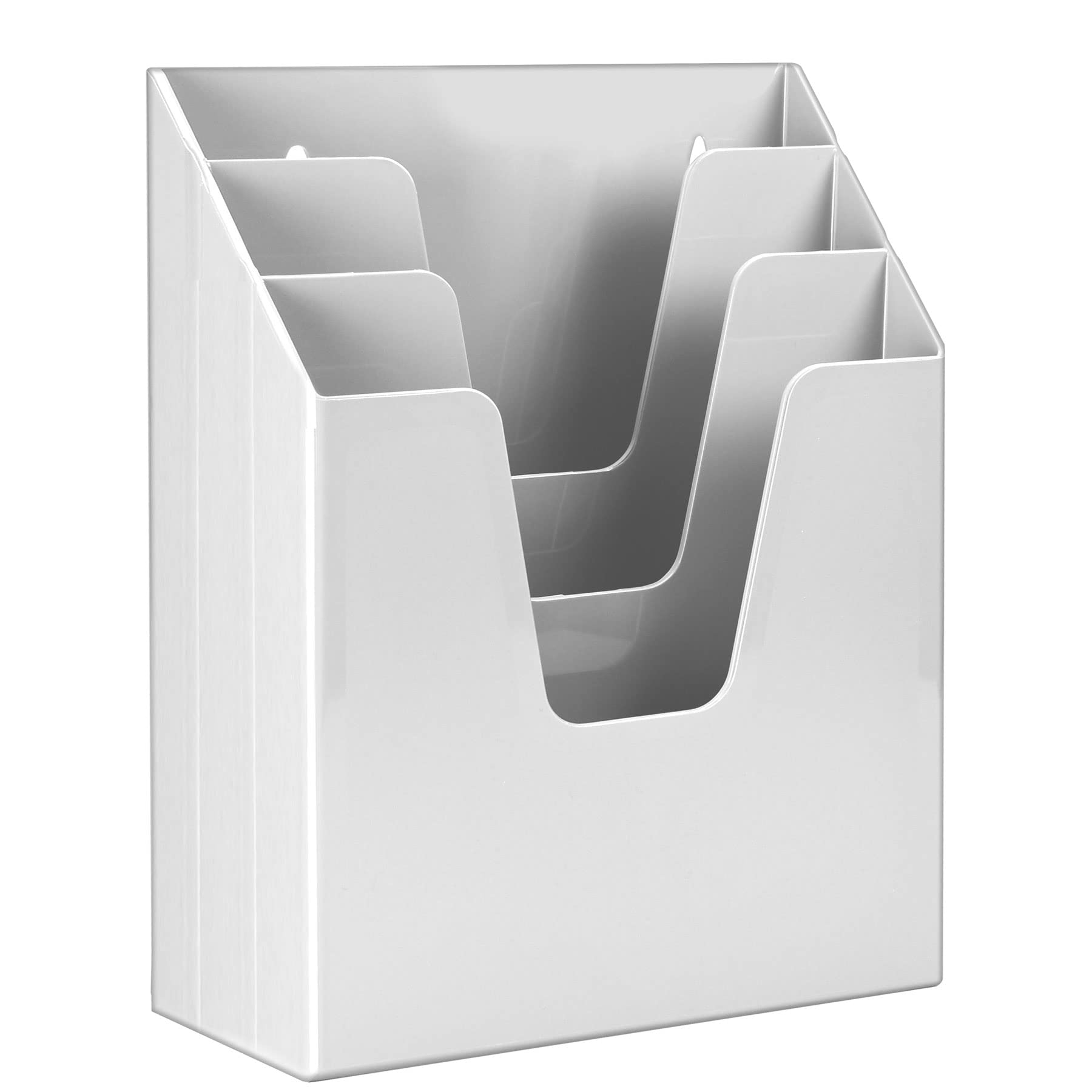 Acrimet Vertical Triple File Folder Holder Organizer, File Sorter (Plastic) (White Color)