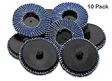 Katzco Flap Discs 60 Grit 10 Pieces - 2 Inch - Quick Change Grinding Wheels - for Rotary Tools, Die Grinder, Drill, Blending and Finishing Applications