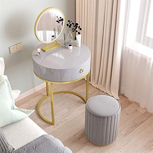 可動ミラー付き化粧台 ロッカー付き化粧台 便器付き化粧台 狭いスペースの寝室の女の子に適しています グレー 正規品送料無料