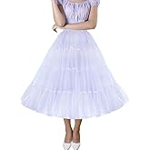 CHERRY LOVE 4 Tiers Tea Length Plus Puffy Tulle Petticoat Twice the Puffiness of Ordinary Underskirt