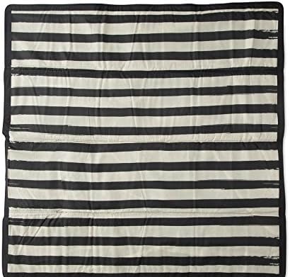 Little Unicorn 5x5 Outdoor Sport/Beach/Picnic Blanket - (Black & White Stripe)