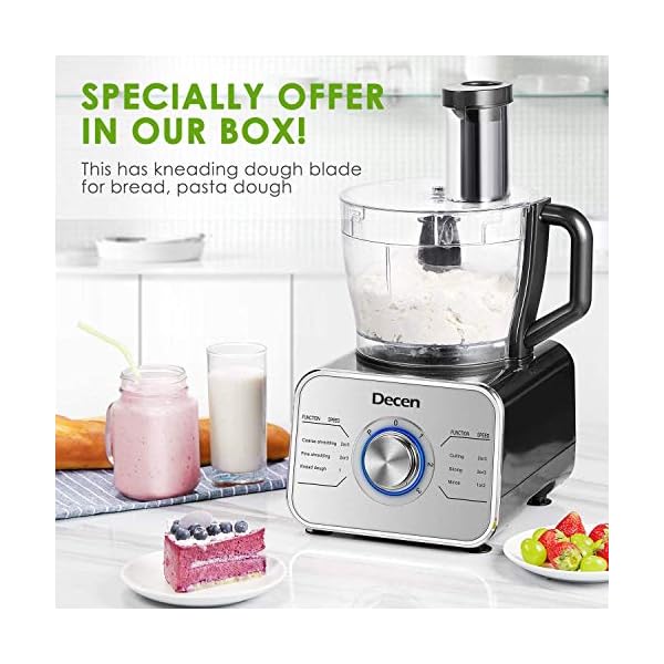 Food-Processor-Multifunctional-Decen-Blender-Food-Processor-1100W-with-3-Speed-Pulse-Function-Ideal-for-Chopping-Kneading-Mixing-Whisking-and-Mincing-35-L-Bowl-and-15L-Jug-Blender-Silver Food Processor Multifunctional Decen Blender Food Processor 1100W with 3 Speed & Pulse Function Ideal for Chopping, Kneading, Mixing, Whisking and Mincing, 3.5 L Bowl and 1.5L Jug Blender, Silver