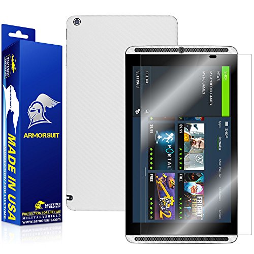 ArmorSuit MilitaryShield - NVIDIA SHIELD Tablet Screen Protector + White Carbon Fiber Full Body Skin Protectorw/ Lifetime Replacements