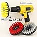Cleaning Supplies - Drill Brush - 3 Brush Kit - White Soft for Leather, Glass, Carpet - Yellow Medium for Bathroom Surfaces: Bathtub, Shower, Sink, Flooring - Red Stiff for Outdoor Deck, Patio