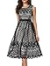 Noctflos Women's A Line Lace Cocktail Wedding Party Midi Swing Tea Dress Black S