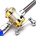 Sportsvoutdoors Telescopic Protable Pocket Fish Pen Carbon Fishing Rod Pole + Reel (Blue)
