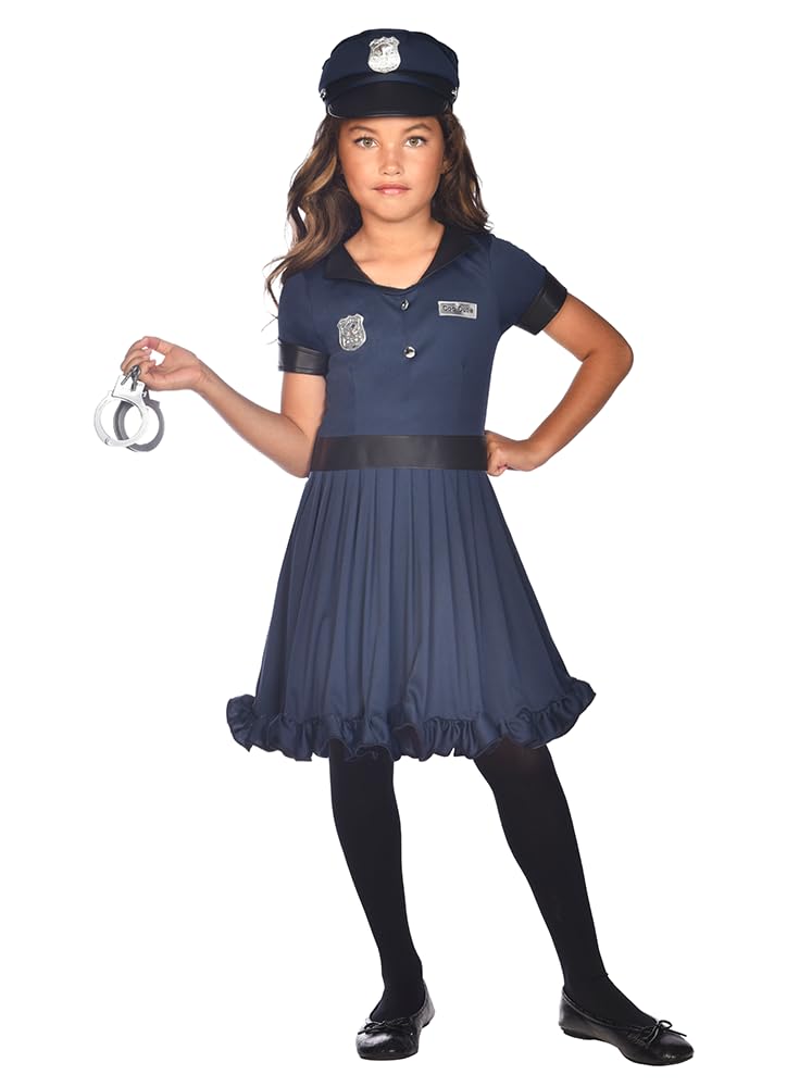 amscan (PKT) (9911061) Child Girls Police Girl Dress Costume (8-10yr)