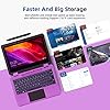 AWOW 11.6" Laptop, 2 in 1 Windows 10 Laptop, FHD Kids Laptop, Intel 4 Core Celeron N4120, 6GB RAM 256GB M.2 SSD, Touch Screen Laptop with Stylus, Purple