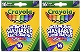 Crayola Large Washable Crayons 16 Pack - 2 Packs