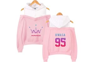 QAEDTLS Kpop MAMAMOO Hoodie Solar Hwasa Wheein Moonbyul Off The Shoulder Sweater