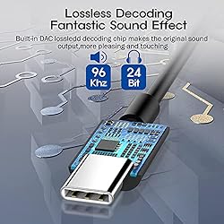 USB C to 3.5mm Headphone Jack Adapter, USB C to Aux