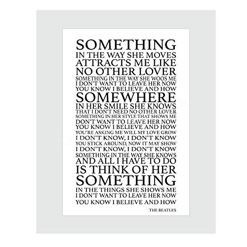 The Beatles Song Lyrics Wall Art"Something In The Way She Moves" 11 x