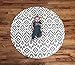 Baby Play Mat | One-Piece Reversible Foam Floor Mat | Large | Eco-Friendly | Extra Soft | Non-Toxic | Baby | Toddlers | Kids (Grey Ikat + Stripe, Round)