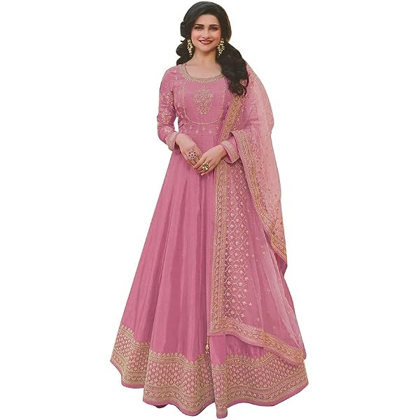 FABMIAMI Women's Indian Pakistani Party Wear Anarkali Suit Gown - Embroidered Salwar Kameez With Dupatta - View #4