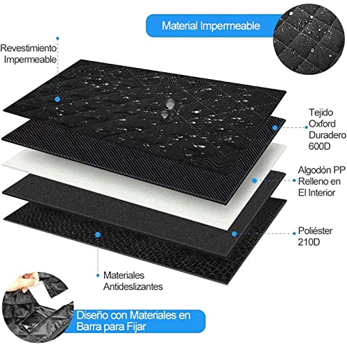 AbaqKalza Funda para Asiento de Perro para Coche y SUV, Forro de Carga para Mascotas Lavable Impermeable Antideslizante para Asiento Trasero Camión Sedán Universal, Protector de Solapa de Parachoques