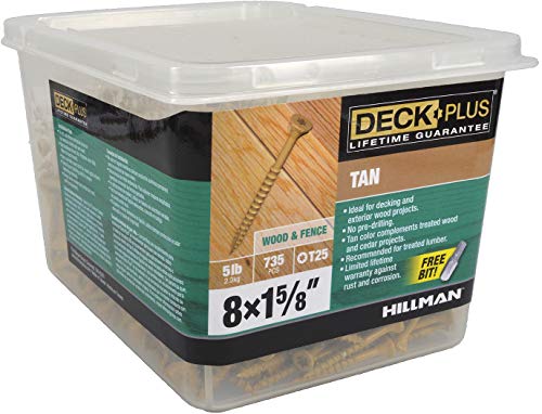 HILLMAN FASTENERS 48412 Deck Screws, Tan, 735 Piece