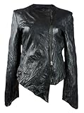 FactoryExtreme Noir Celestial Womens Black Washed Leather Jacket, XX-Large, Black