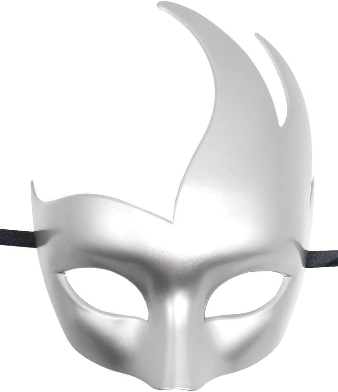 Flywife Masquerade Mask Venetian Party Mask Halloween Costumes Black Mardi Gras Mask (Silver)