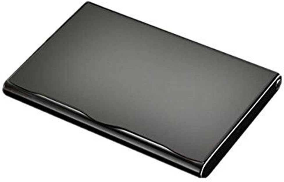 Hamosky Business Card Holder, Titanium & Stainless Steel Business Card Case Holders for Women and Men,Unisex Metal Business Name Cards Holder/Organizer Matte Black