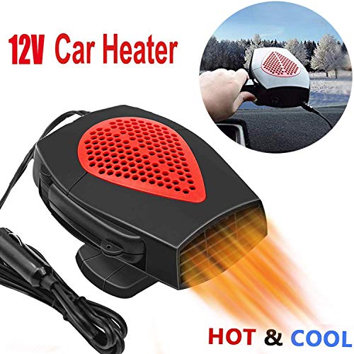 Portable Car Heater, 12V Car Fan Defroster Automobile Heater Warmer and Defroster 2 in 1 Heating Cooling Function Windshield Demister Defroster (Black) - Thumbnail 7