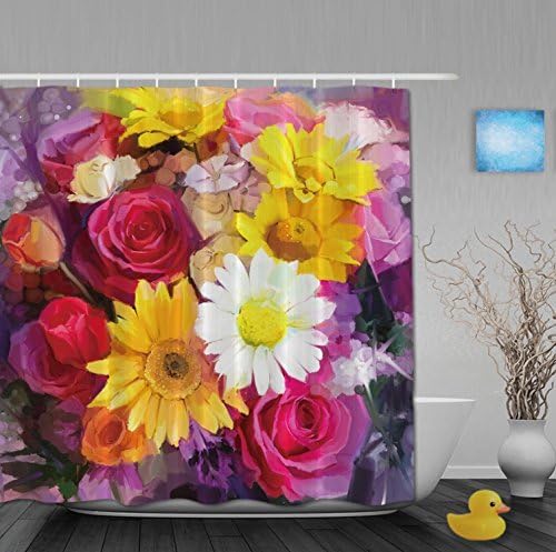 Flowers Bloom Together Muiltcolor Waterproof Polyester Fabric Unique Bathroom Shower Curtains Good For Gift 80"x72"Inch