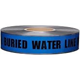 Swanson 1000' Detectable Tape Blue "Caution: Buried Water LINE Below" | 5 mil aluminum warning ribbon, rated -60 F to 250 F for marking underground utility trenches, pipes and plumbing, DETB21005