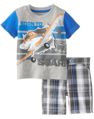 Baby Boys' 2 Piece Planes Plaid Short Set